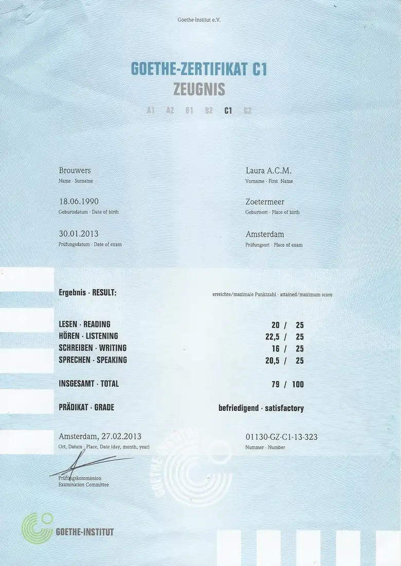 Goethe-Zertifikate international anerkannt